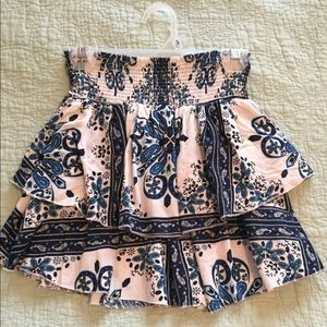 Blue and white short skirt